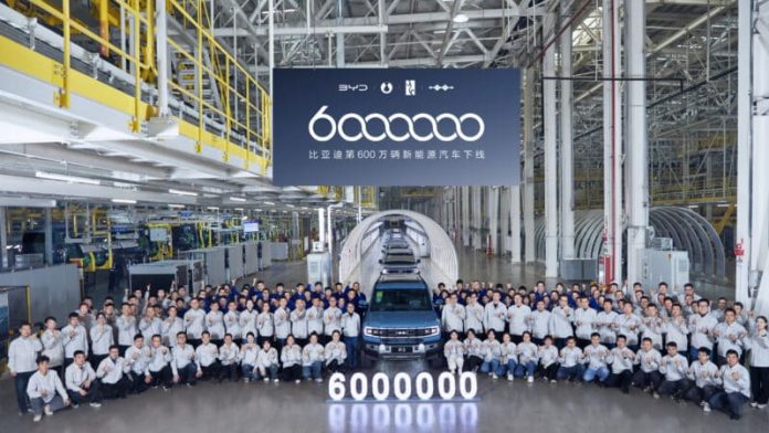 BYD produced the 6 millionth NEV. It is Fang Cheng Bao Bao 5