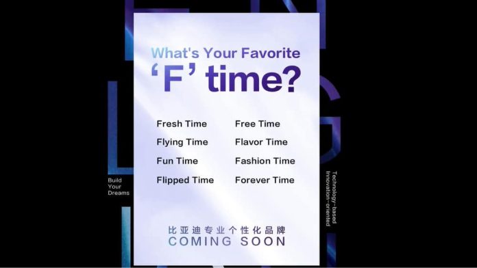 What’s your favorite F time? BYD wants to know as it warms up for new brand launch