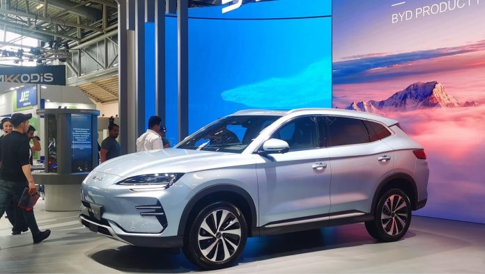 BYD Seal line spotted in IAA Mobility 2023 ahead of the start