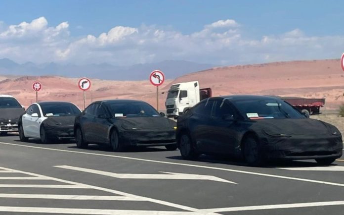 A batch of Tesla Model 3 Highlands spotted doing high-temperature testing in China