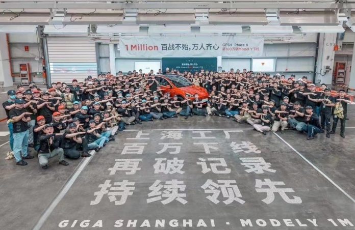 Tesla’s Shanghai factory’s millionth Model Y rolled off the assembly line