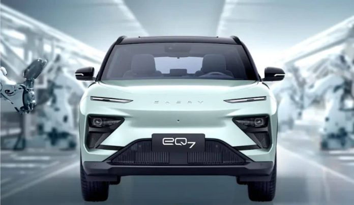 Chery’s all-electric eQ7 SUV rolled off production line with 512 km range