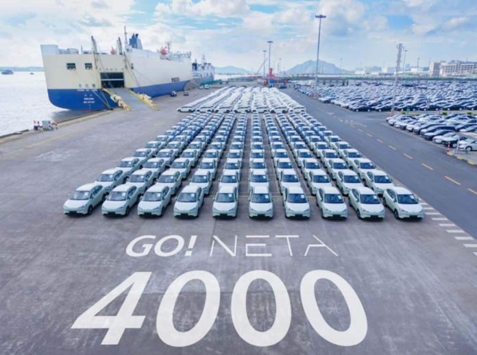 Neta exports 4,000 vehicles overseas from China