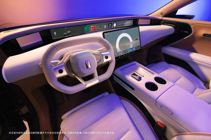 Avatr 07 electric SUV has a luxury interior with fish screen and zero gravity seats