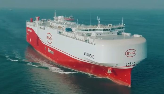 BYD’s third 7000-car carrier goes into operation, accelerating its global EV expansion